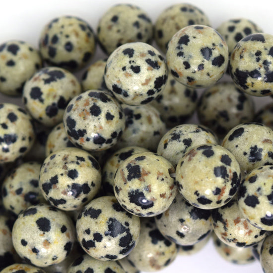 Natural Dalmatian Jasper Round Beads Gemstone 15" Strand 4mm 6mm 8mm 10mm 12mm