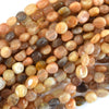 Natural Multicolor Sunstone Pebble Nugget Beads 15.5