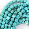 Star Cut Faceted Blue Turquoise Round Beads 15
