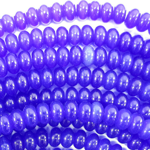 8mm faceted fiber optic cats eye round beads 14.5" strand brown
