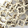 20mm white turquoise carved flower beads 16