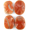 40mm orange crab fire agate wavy oval pendant bead 1pc S2