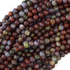 Natural Red Lightning Agate Round Beads Gemstone 15.5