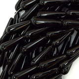 30mm black onyx teardrop beads 15