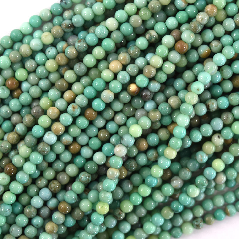 Natural Green Chrysoprase Round Beads 15.5" Strand 3mm 4mm 6mm 8mm 10mm