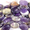 25mm natural amethyst flat oval beads 15.5