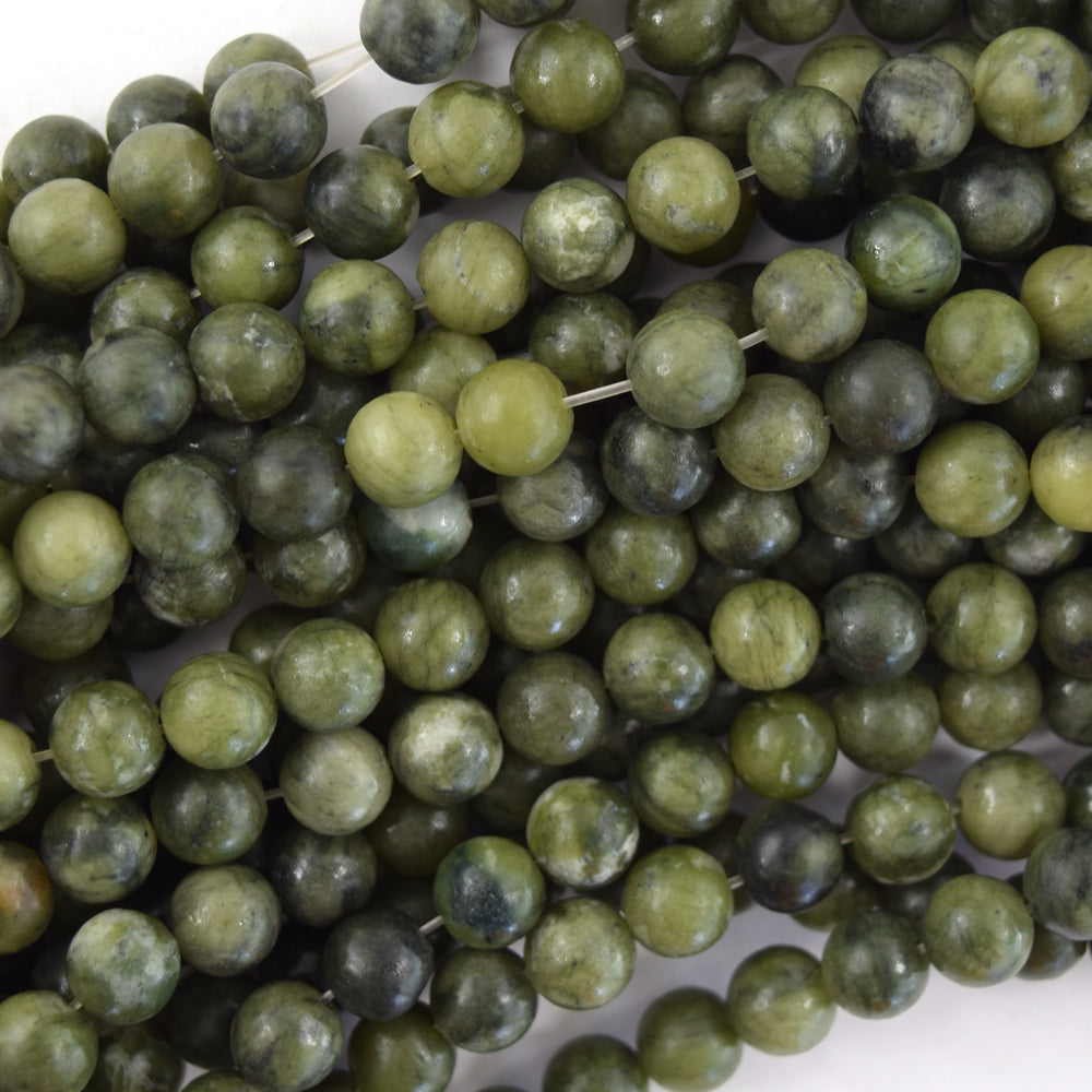 Natural Matte Green Taiwan Jade Round Beads 14.5" Strand 4mm 6mm 8mm 10mm 12mm