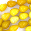 18mm yellow jade teardrop beads 16