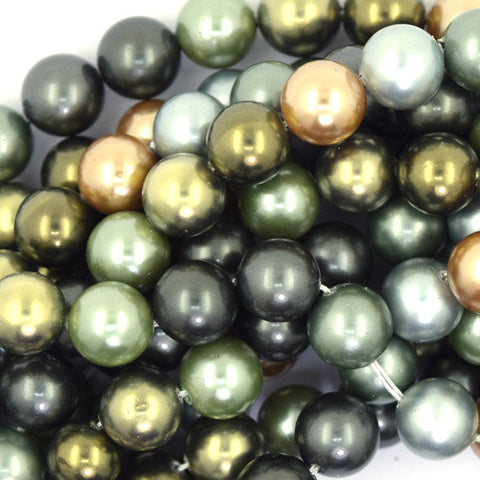 Silver Shell Pearl Round Beads Gemstone 15.5" Strand 6mm 7mm S2