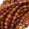 10mm faceted watermelon tourmaline jade round beads 15