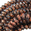 6x10mm snowflake blue goldstone rondelle beads 15.5