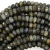 Natural Faceted Labradorite Rondelle button Beads 15.5