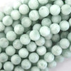 Natural Matte Green Angelite Round Beads 15.5