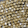 6mm faceted natural mother of pearl mop round beads 15.5