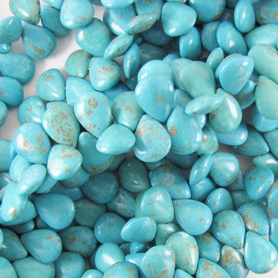 20mm blue turquoise flat teardrop beads 16"strand