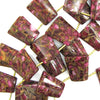 24mm ruby red golden pressed jade ladder beads 15.5