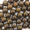 Natural Brown Bronzite Round Beads Gemstone 15