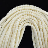 6mm white coral heishi beads 16
