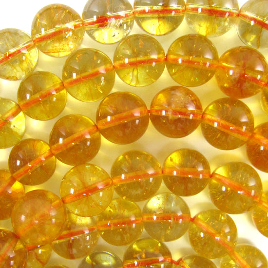 Yellow Citrine Round Beads Gemstone 15" Strand 4mm 6mm 8mm 10mm 12mm