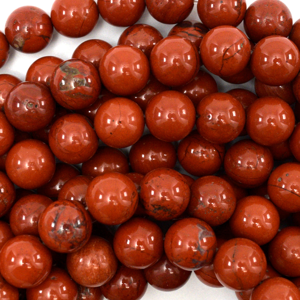 Natural Red Jasper Round Beads Gemstone 15" Strand 4mm 6mm 8mm 10mm 12mm