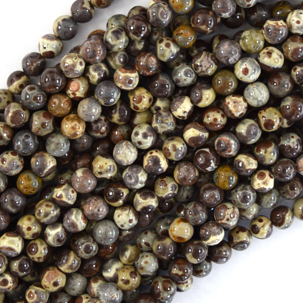 AA Natural Mexican Orbicular Jasper Round Beads Gemstone 15.5" Strand 6mm 8mm