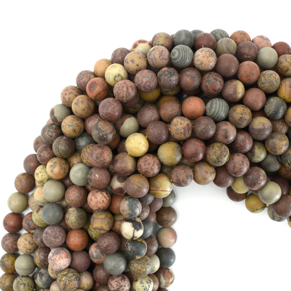 Natural Matte Chohua Jasper Round Beads Gemstone 15" Strand 4mm 6mm 8mm 10mm 12mm