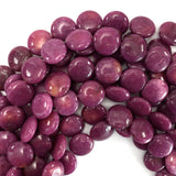 20mm lavender jade coin beads 15.5