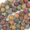 Natural Matte Multicolor Picasso Jasper Round Beads 15