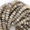 Natural Cream Crazy Lace Agate Rondelle Button Beads 15