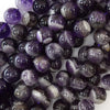Natural Purple Dog Tooth Chevron Amethyst Round Beads 15.5