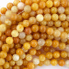 Natural Yellow Jade Round Beads Gemstone 15