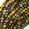 Natural Gold Brown Blue Pietersite Round Beads 15.5