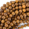 Natural Brown Mariam Elephant Skin Jasper Round Beads 15
