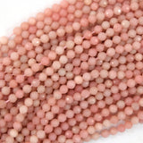 Natural Faceted Pink Opal Round Beads 15.5