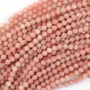 Natural Faceted Pink Opal Round Beads 15.5
