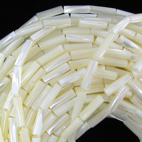 White Mother Of Pearl MOP Flat Oval Beads 15.5" Strand 14mm 18mm 20mm