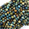 Natural Green Blue Azurite Round Beads Gemstone 15.5