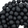 Matte Faceted Black Onyx Round Beads Gemstone 15
