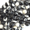 Natural Black White Zebra Jasper Round Beads 15.5