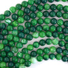 8mm dark green agate round beads 15