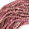 Natural Matte Pink Rhodonite Round Beads 15