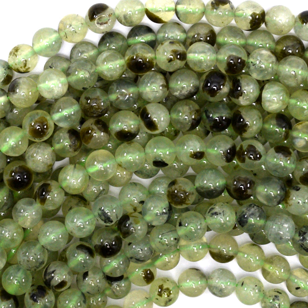 Natural Green Prehnite Round Beads Gemstone 15.5" 4mm 6mm 8mm 10mm 12mm S1