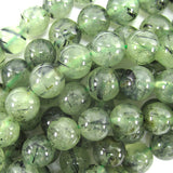 Natural Green Prehnite Round Beads Gemstone 15.5
