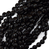 8mm black onyx coin beads 15.5