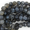Black Dragon Vein Agate Round Beads Gemstone 15