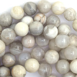 Natural Cream Crazy Lace Agate Round Beads 15