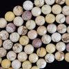 Faceted Brown White Turquoise Round Beads 15.5