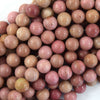 Natural Pink Rhodonite Round Beads Gemstone 15