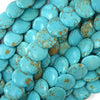4x16mm blue turquoise lentil beads 15.5