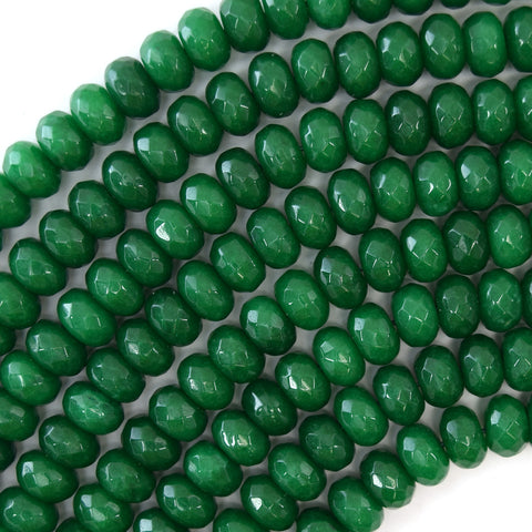 2 pieces 40mm faceted emerald green jade ladder bead pendant